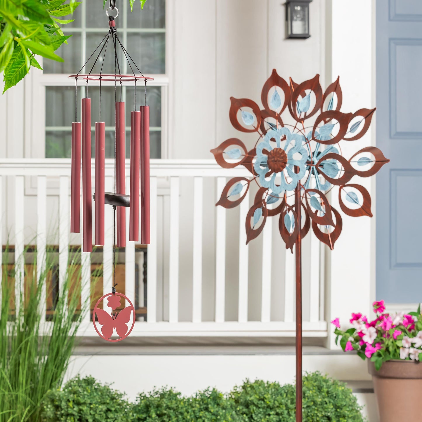 Copper Lily Wind Spinner