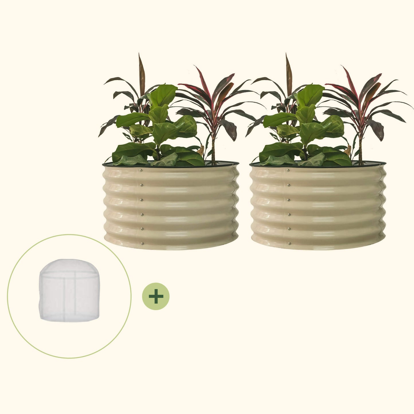 2.5' x 2.5' Covered Bundle Twin Pack (Garden Beds + Cover)