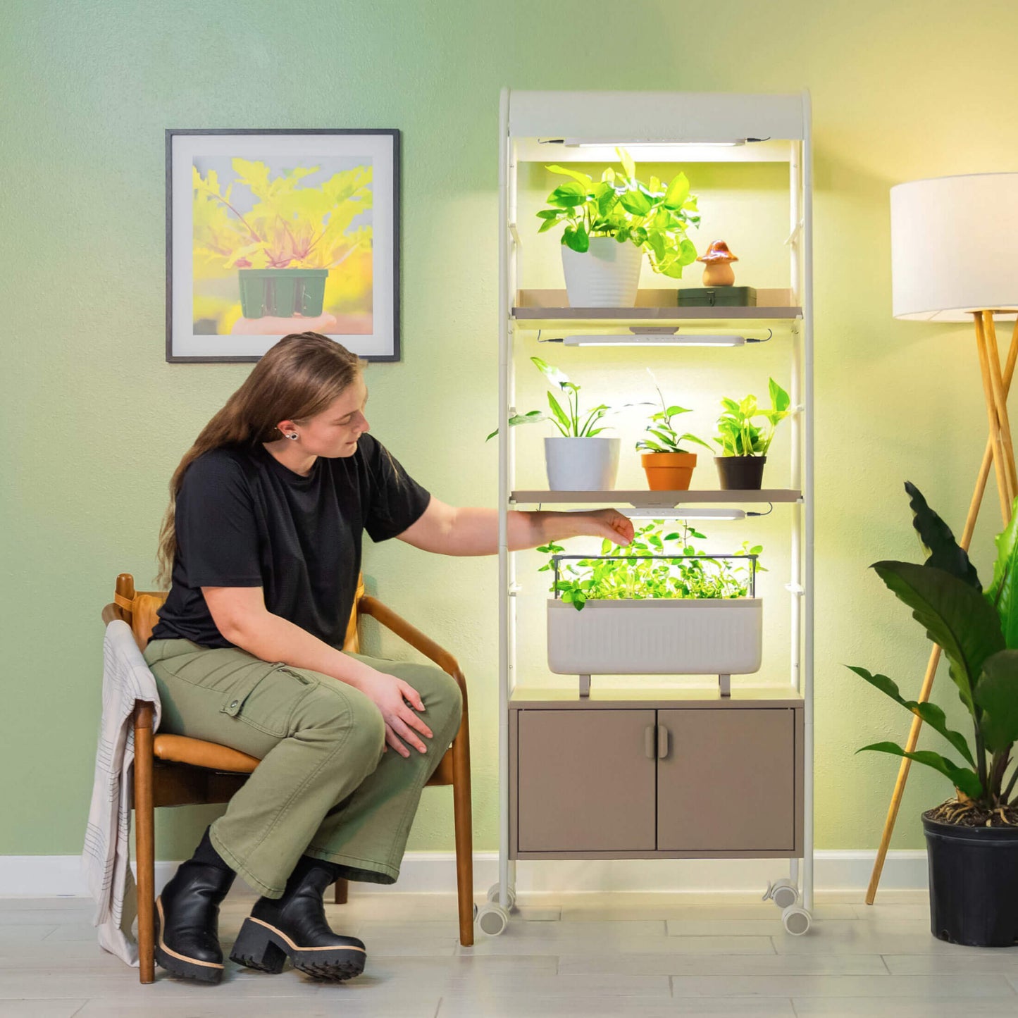 4 Tier Grow Light Garden with Storage