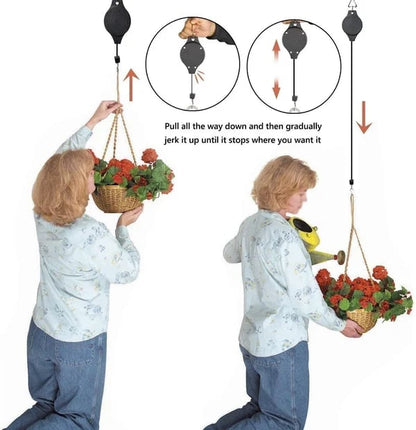 Last Day 49% 0FF🌳Plant Pulley Set For Garden Baskets Pots. Birds Feeder